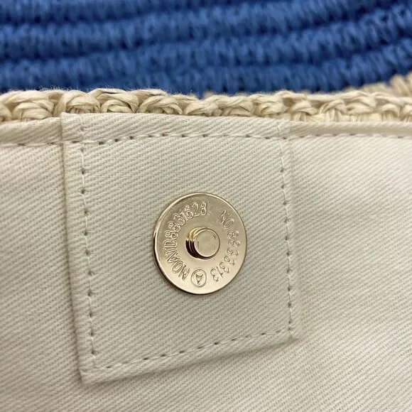 NWT Tommy Bahama Handwoven Crochet Striped Large Tote Bag - Picture 6 of 9